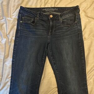 American Eagle Outfitters Women's Deep Blue Skinny Jeans